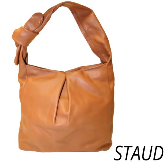 Staud Island Knotted Womens Supple Tan Leather Hobo Satchel Shoulder Bag - Picture 1 of 16